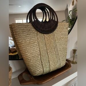 Like green straw beach bag